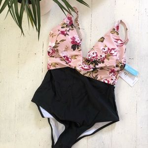 Cupshe Pink Floral One Piece